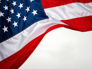 Memorial Day patriotic background design with american flag on white background.