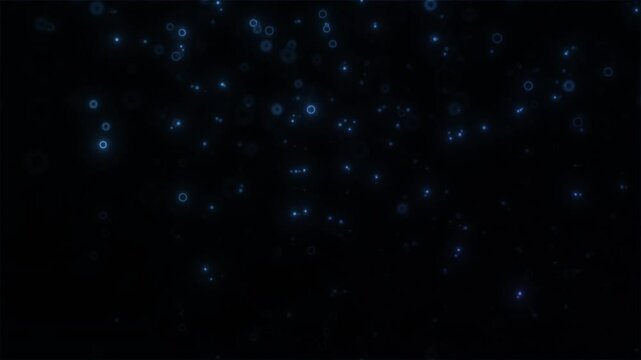 Abstract blurry blue particles dots background slow motion. Loop Animation