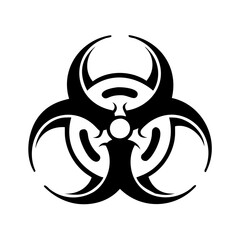 biohazard icon, biohazard silhouette vector illustration-simple silhouette illustration of biohazard, perfect for biohazard logos and icons