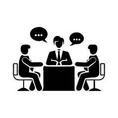 business meeting icon, business meeting silhouette vector illustration-simple silhouette illustration of business meeting, perfect for business meeting logos and icons