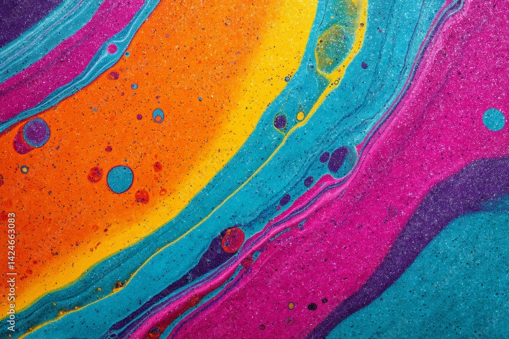 Poster vivid abstract art with colorful swirls and patterns
