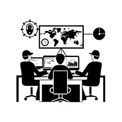 command center icon, command center silhouette vector illustration-simple silhouette illustration of command center, perfect for command center logos and icons