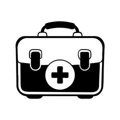 first aid kit icon, first aid kit silhouette vector illustration-simple silhouette illustration of first aid kit, perfect for first aid kit logos and icons