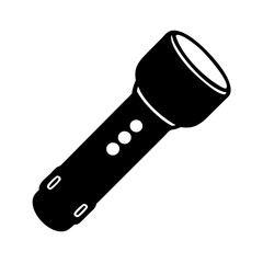 flashlight icon, flashlight silhouette vector illustration-simple silhouette illustration of flashlight, perfect for flashlight logos and icons