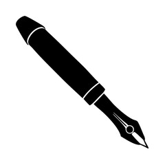 fountain pen icon, fountain pen silhouette vector illustration-simple silhouette illustration of fountain pen, perfect for fountain pen logos and icons