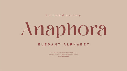 Trendy display serif typeface. Modern vintage alphabet collection. Reguler typography uppercase, lowercase and number. Vector illustration