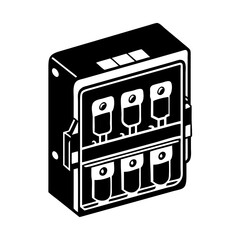 fuse box icon, fuse box silhouette vector illustration-simple silhouette illustration of fuse box, perfect for fuse box logos and icons