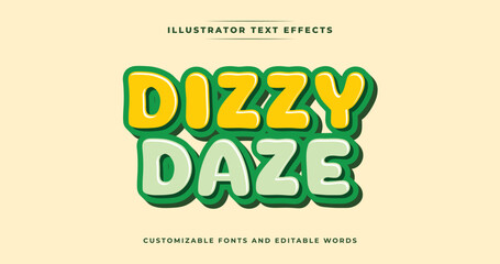 Dizzy Daze is fully editable. Change the text, switch fonts, and keep the fun spinning with this colorful, playful effect for games, kids, and posters.