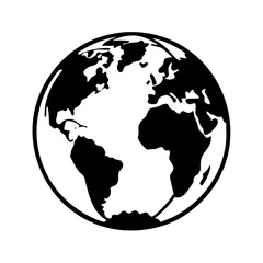 globe icon, globe silhouette vector illustration-simple silhouette illustration of globe, perfect for globe logos and icons