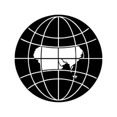 Obraz premium globe icon, globe silhouette vector illustration-simple silhouette illustration of globe, perfect for globe logos and icons