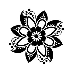 henna design icon, henna design silhouette vector illustration-simple silhouette illustration of henna design, perfect for henna design logos and icons
