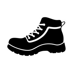 hiking boots icon, hiking boots silhouette vector illustration-simple silhouette illustration of hiking boots, perfect for hiking boots logos and icons