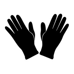 laboratory gloves icon, laboratory gloves silhouette vector illustration-simple silhouette illustration of laboratory gloves, perfect for laboratory gloves logos and icons