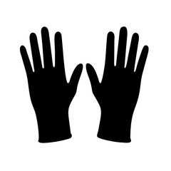 Obraz premium laboratory gloves icon, laboratory gloves silhouette vector illustration-simple silhouette illustration of laboratory gloves, perfect for laboratory gloves logos and icons