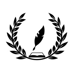 literary award icon, literary award silhouette vector illustration-simple silhouette illustration of literary award, perfect for literary award logos and icons