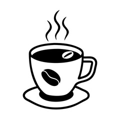 morning coffee icon, morning coffee silhouette vector illustration-simple silhouette illustration of morning coffee, perfect for morning coffee logos and icons