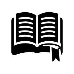 open book icon, open book silhouette vector illustration-simple silhouette illustration of open book, perfect for open book logos and icons