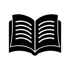 open book icon, open book silhouette vector illustration-simple silhouette illustration of open book, perfect for open book logos and icons