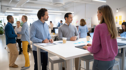 Fototapeta premium Modern Collaborative Office Space Promoting Innovation and Teamwork