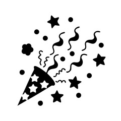 party confetti icon, party confetti silhouette vector illustration-simple silhouette illustration of party confetti, perfect for party confetti logos and icons