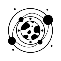 planetary orbit icon, planetary orbit silhouette vector illustration-simple silhouette illustration of planetary orbit, perfect for planetary orbit logos and icons