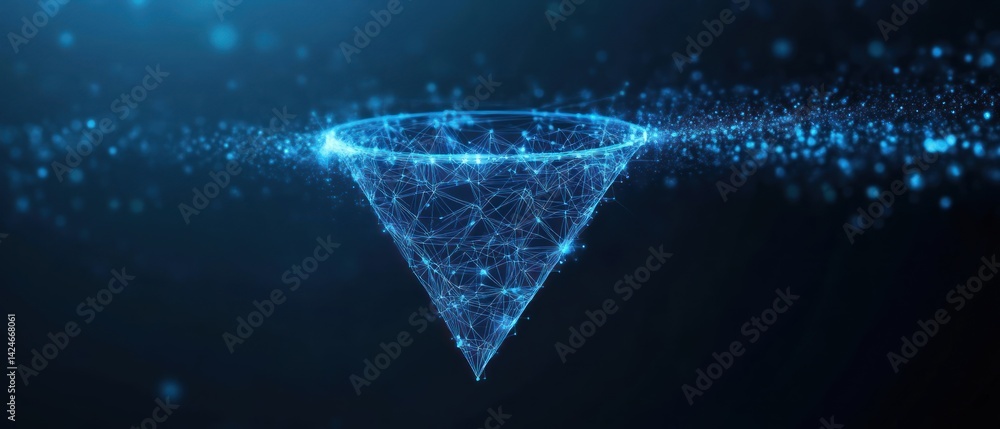 Poster abstract digital funnel: data flow visualization