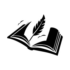poetry book icon, poetry book silhouette vector illustration-simple silhouette illustration of poetry book, perfect for poetry book logos and icons