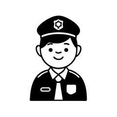 police officer icon, police officer silhouette vector illustration-simple silhouette illustration of police officer, perfect for police officer logos and icons