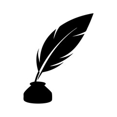 quill icon, quill silhouette vector illustration-simple silhouette illustration of quill, perfect for quill logos and icons