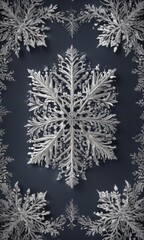 Intricate snowflake border, elegant Christmas card design ,  crystal,  pattern
