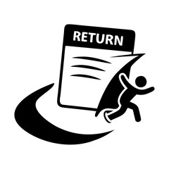 return policy icon, return policy silhouette vector illustration-simple silhouette illustration of return policy, perfect for return policy logos and icons