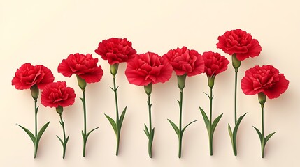 Obraz premium Red Carnations with Floral Arrangement.