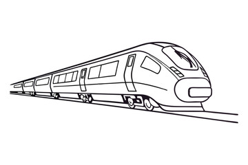 Modern Train One Line Drawing for Travel Theme