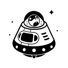 space capsule icon, space capsule silhouette vector illustration-simple silhouette illustration of space capsule, perfect for space capsule logos and icons