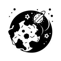 space debris icon, space debris silhouette vector illustration-simple silhouette illustration of space debris, perfect for space debris logos and icons