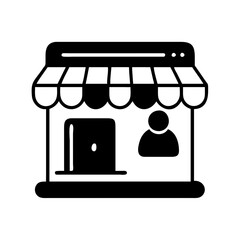storefront icon, storefront silhouette vector illustration-simple silhouette illustration of storefront, perfect for storefront logos and icons