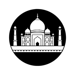 taj mahal icon, taj mahal silhouette vector illustration-simple silhouette illustration of taj mahal, perfect for taj mahal logos and icons