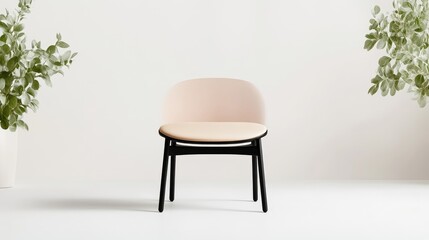 Fototapeta premium Modern, simple chair with blush-toned upholstery
