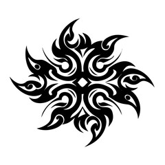 tribal art icon, tribal art silhouette vector illustration-simple silhouette illustration of tribal art, perfect for tribal art logos and icons