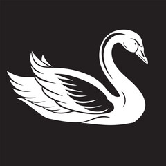 canadian goose in vector art swan outline art