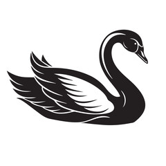 Canadian goose in vector  art swan outline illustration art