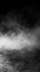 Mysterious Fog Over Dark Ground: A Monochromatic Landscape