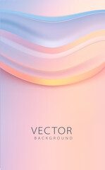 A soft pastel vector background design featuring beautifully flowing waves of colors and shades