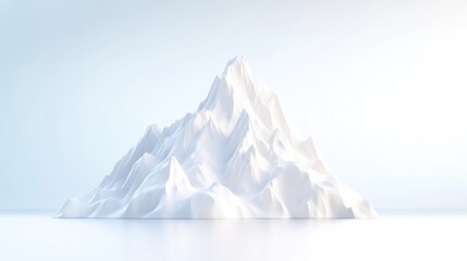 Abstract white mountain in minimalist style