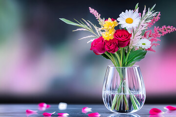 Flowers in vase .