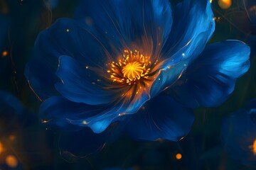 Obraz premium a blue flower with delicate petals and vibrant details, this Himalayan poppy captures the essence of macro photography and nature’s beauty