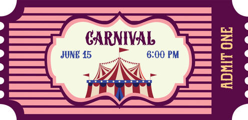 Circus tickets Magic show entrance vintage paper ticket festival entertaining