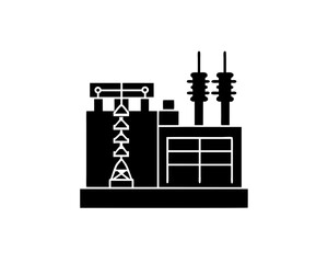 creative details electric substation icon vector illustration	