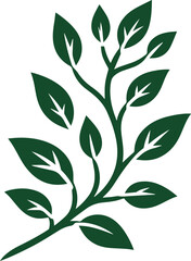 Simple leafs Vector, leaves vector art, leaves isolated on white, perfect neat and clean shape vector art of flowers with branch, design elements, elegant green minimalist drawing leafs