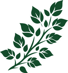 Simple leafs Vector, leaves vector art, leaves isolated on white, perfect neat and clean shape vector art of flowers with branch, design elements, elegant green minimalist drawing leafs